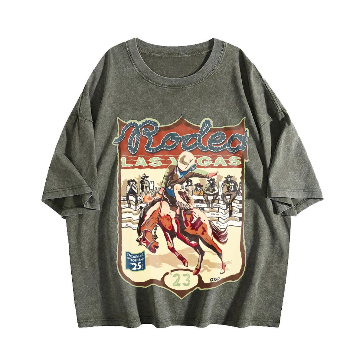 Las Vegas Rodeo Cowboy Vintage Washed T-Shirt product image 4