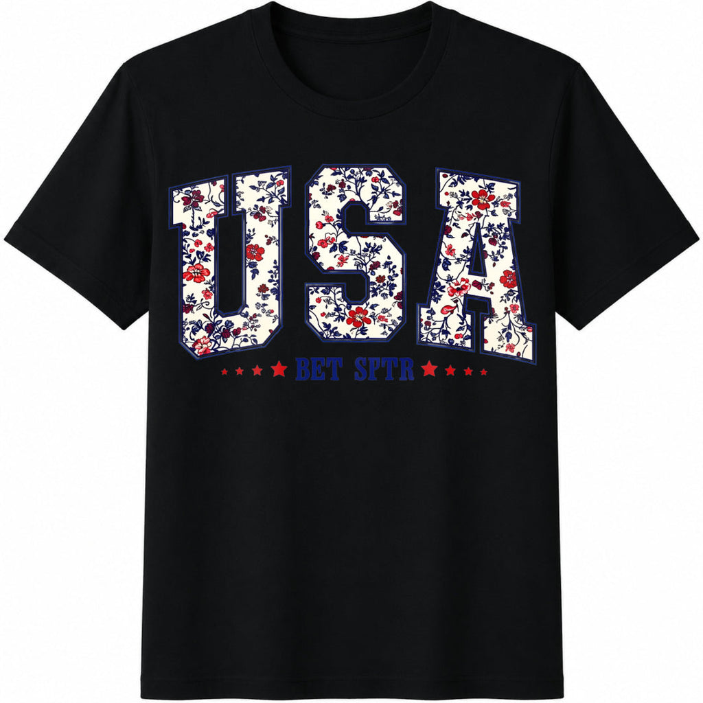 Grunge USA Floral Cotton T-Shirt product image 1