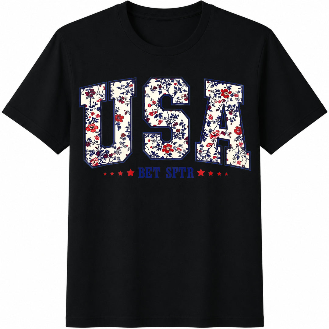Grunge USA Floral Cotton T-Shirt product image 1