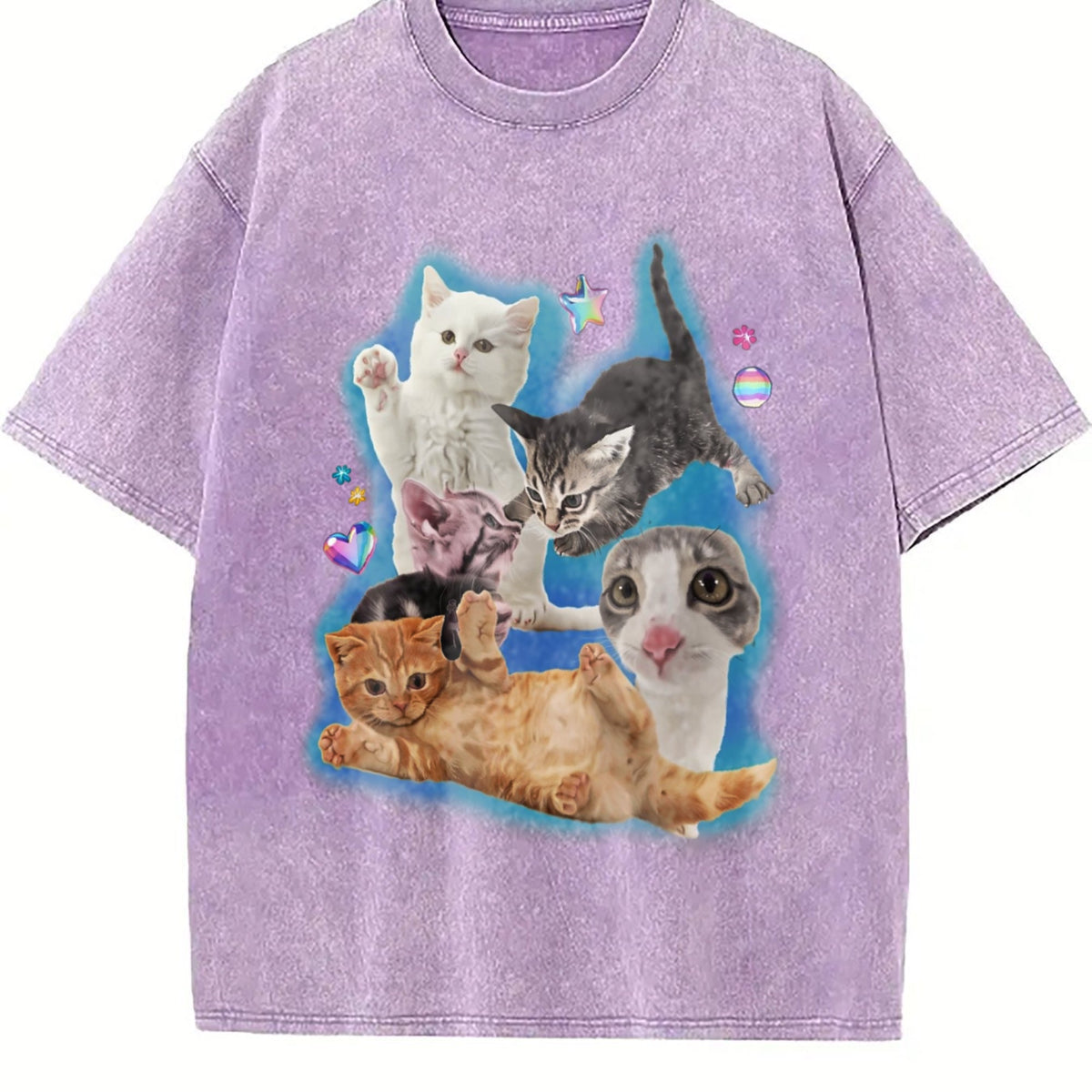 Y2K Silly Cat Vintage Washed T-Shirt product image 6