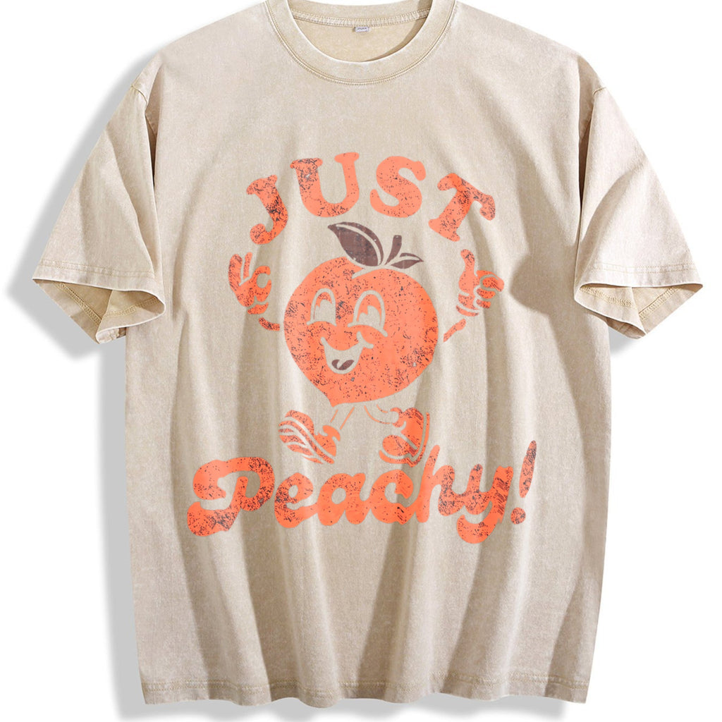 Funny Just Peachy Sarcastic For Ladies Cute Vintage Washed product image 1