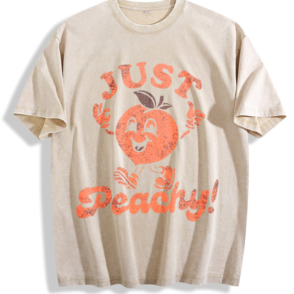 Funny Just Peachy Sarcastic For Ladies Cute Vintage Washed product image 1