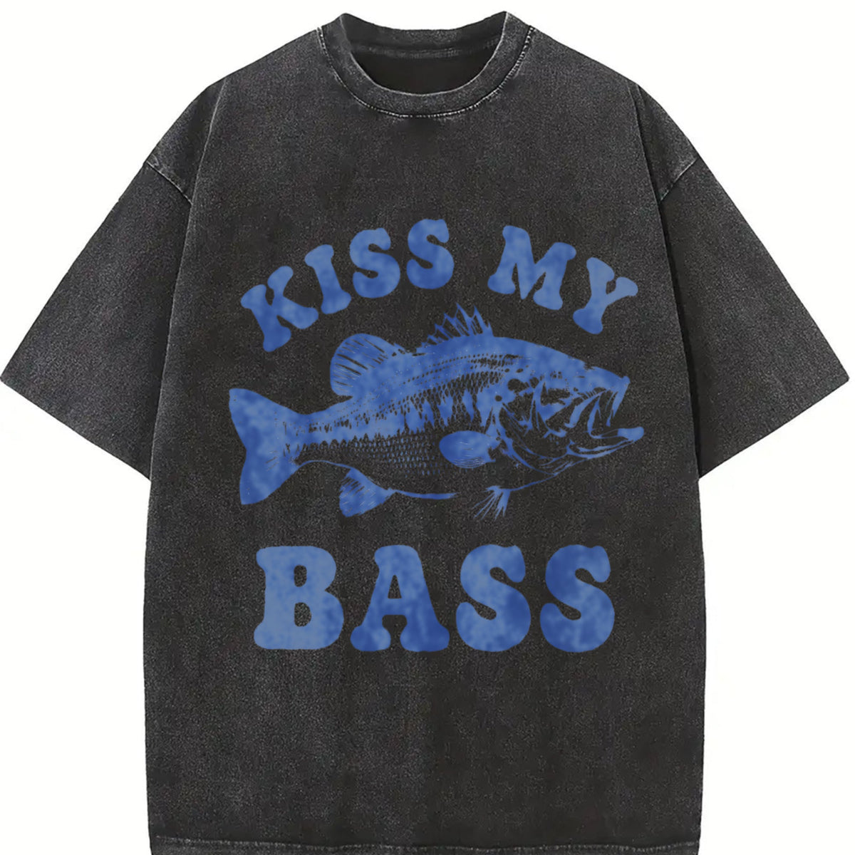 Kiss My Bass Funny Fishing Vintage Washed T-Shirt product image 2