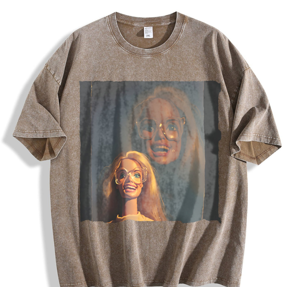 Laughing Doll Double Portrait Vintage Washed T-Shirt product image 3