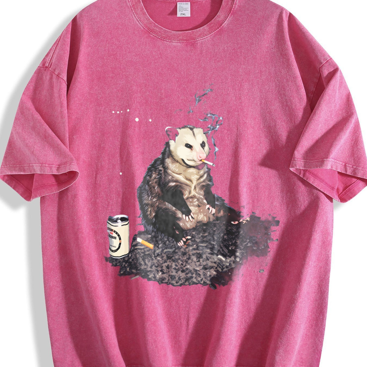Smoking Opossum Meme Vintage Washed T-Shirt product image 7