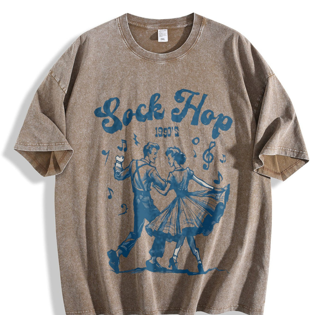 Sock Hop 1950s Dancing Vintage Washed T-Shirt