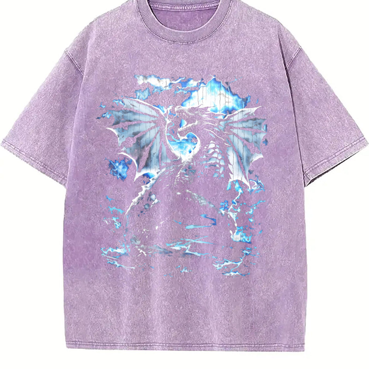 Y2K Dragon Lightning Fantasy Vintage Washed T-Shirt product image 6