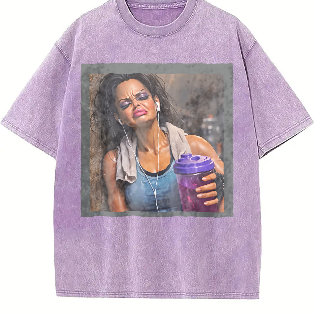 Grumpy Doll with a Gym Shaker Vintage Washed T-Shirt product image 6