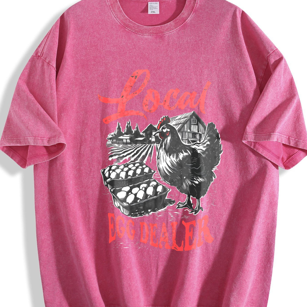 Local Egg Dealer Funny Chicken 90s Vintage Washed T-Shirt product image 7