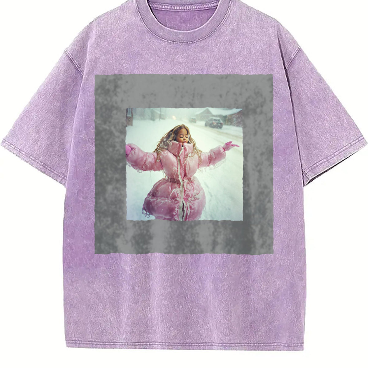 Doll in a Pink Winter Coat Vintage Washed T-Shirt product image 6