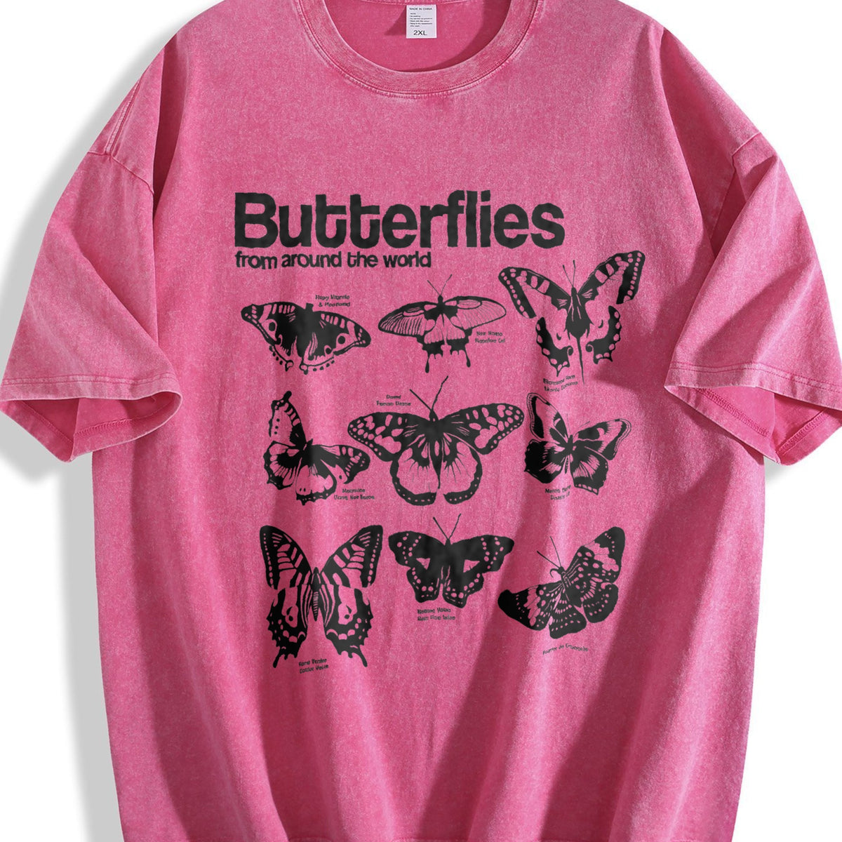 Butterflies Infographic Vintage Washed T-Shirt product image 7