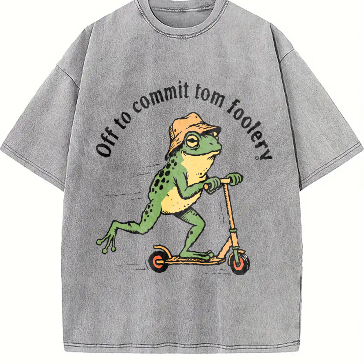 Off To Commit Tomfoolery Frog Vintage Washed T-Shirt product image 5