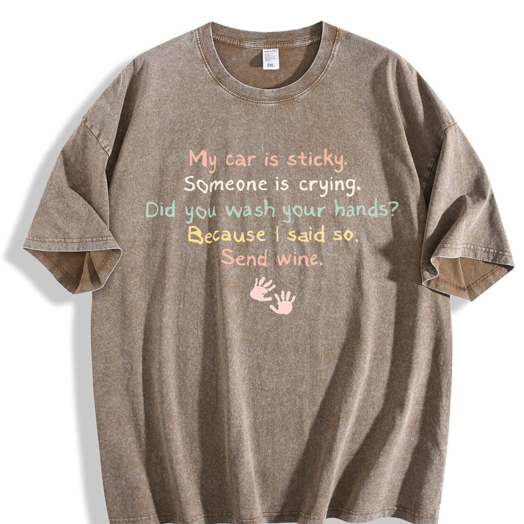 Mom To Young Children Please Send Wine Vintage Washed product image 3