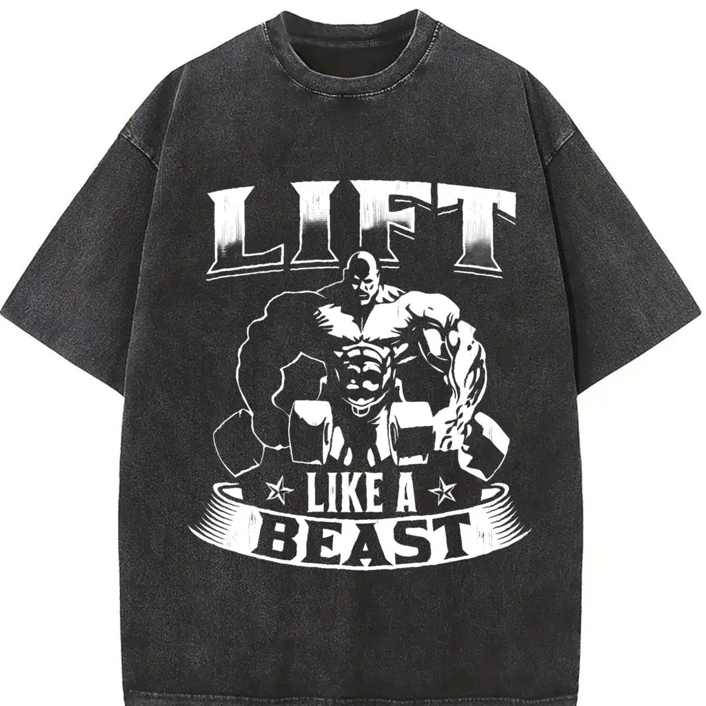 Lift Like A Beast' Vintage Washed T-Shirt product image 2