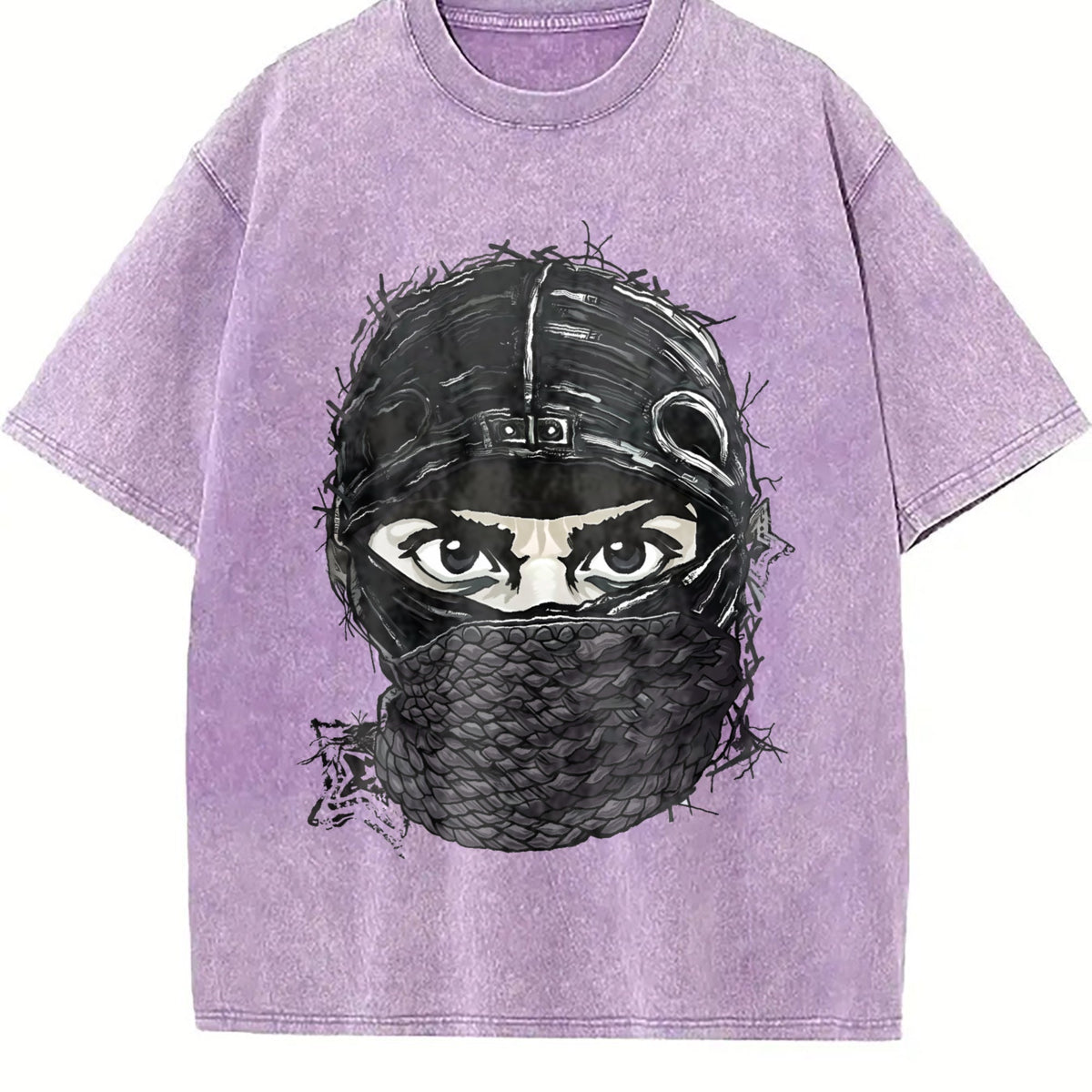 Masked Character N Letter Vintage Washed T-Shirt product image 6