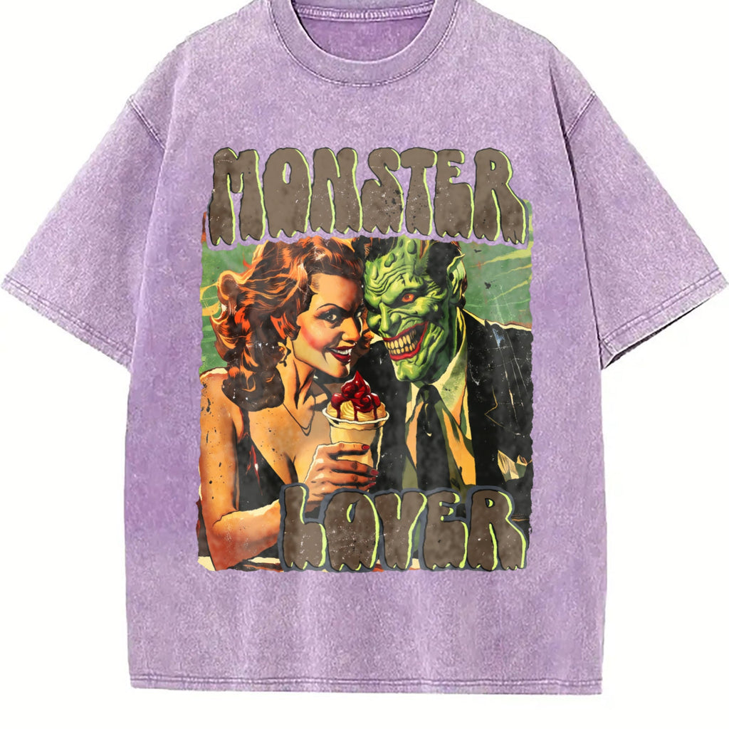 Funny Monster Lover 90s Vintage Washed T-Shirt product image 6