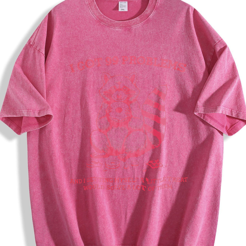 I Got 99 Problems Funny Raccoon 90's Vintage Washed T-Shirt product image 7