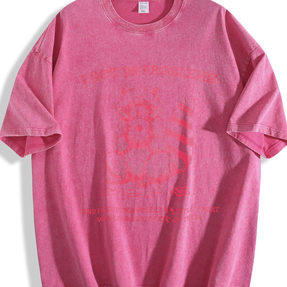 I Got 99 Problems Funny Raccoon 90's Vintage Washed T-Shirt product image 7