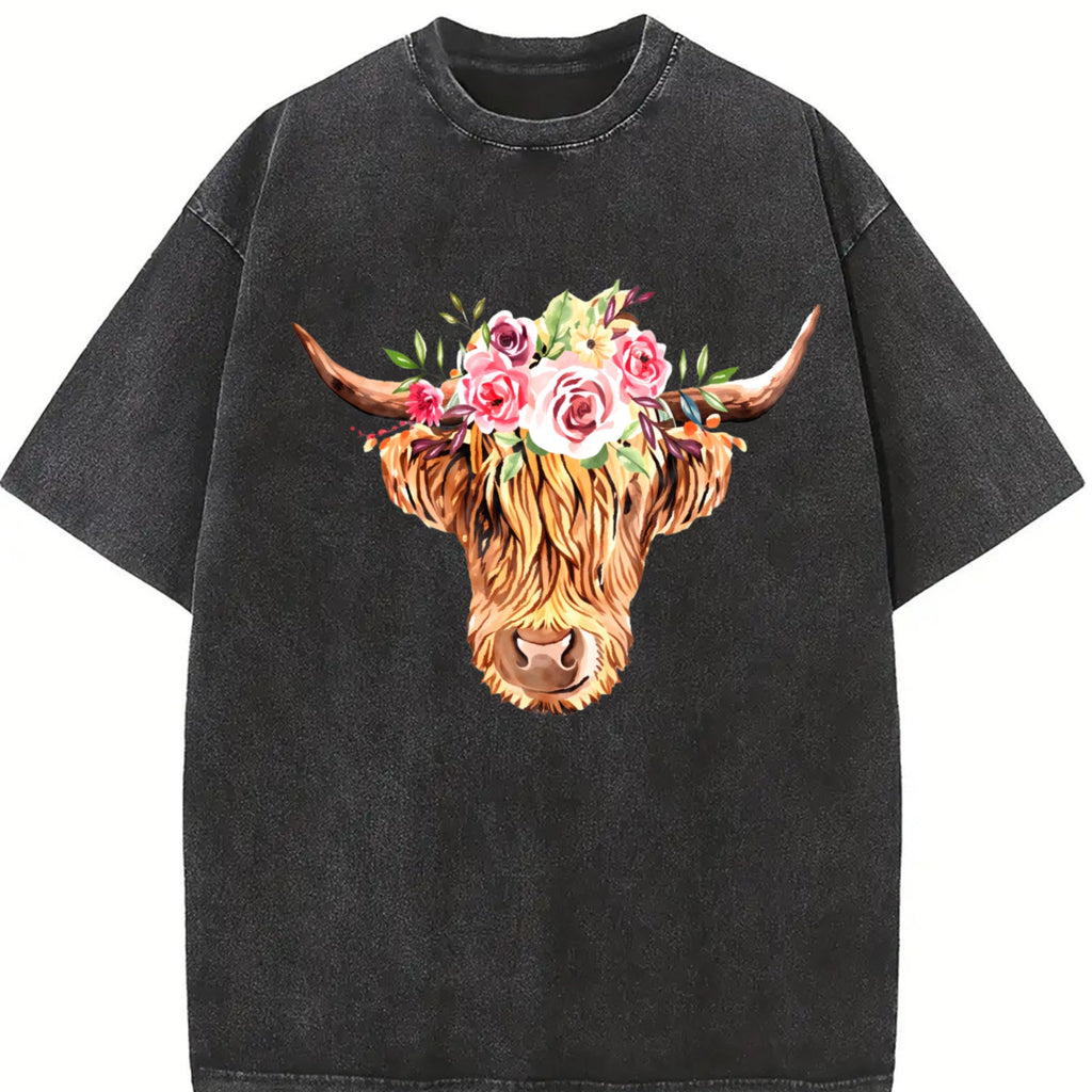 Highland Cow Vintage Washed T-Shirt product image 2
