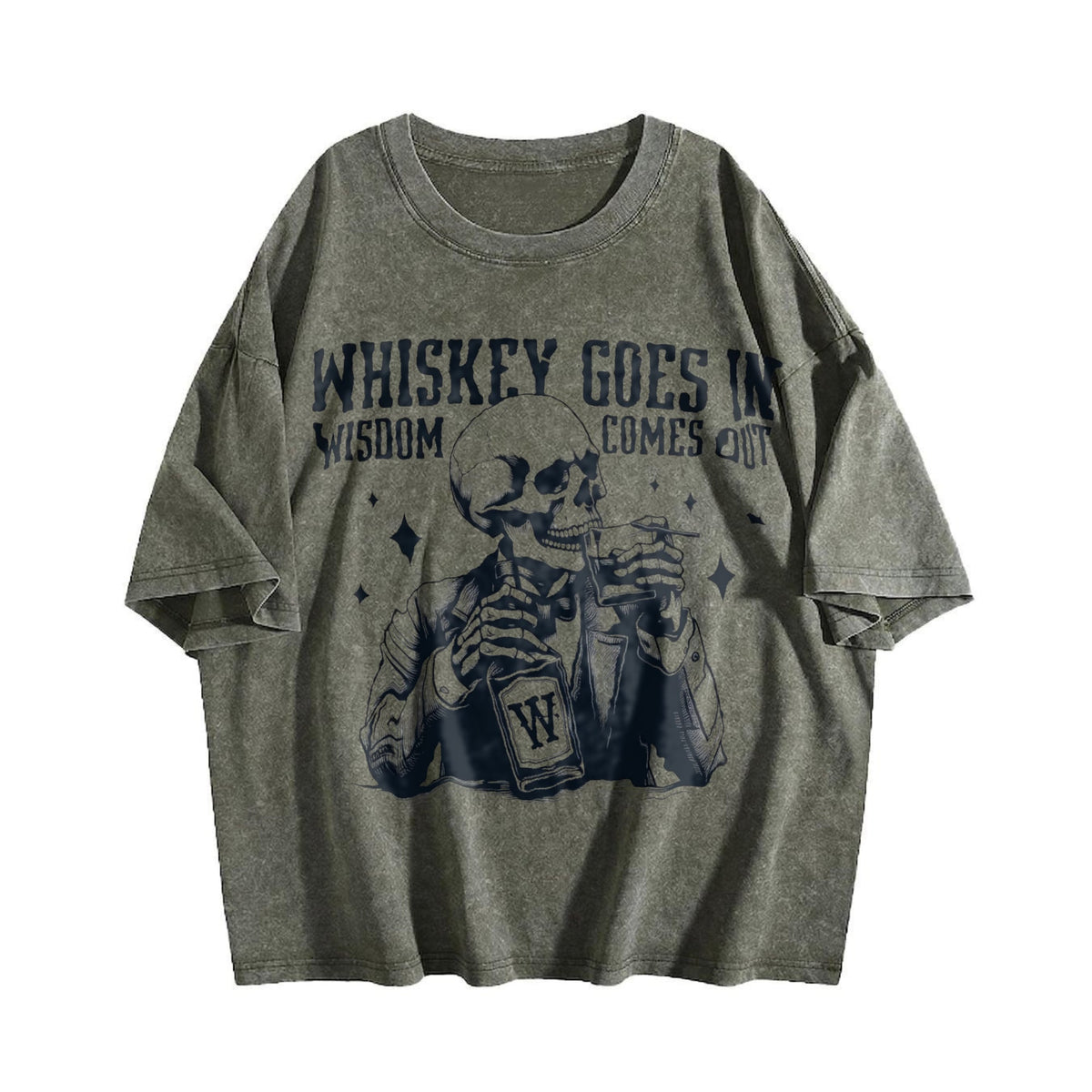 Skull And Whiskey 90s Vintage Washed T-Shirt product image 4
