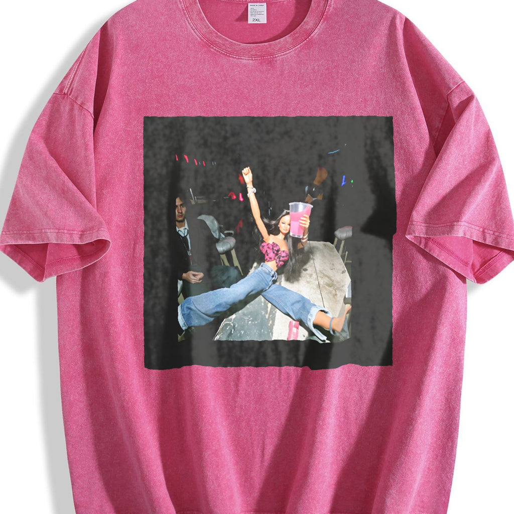 Doll Night Out with Pink Drink Vintage Washed T-Shirt product image 7