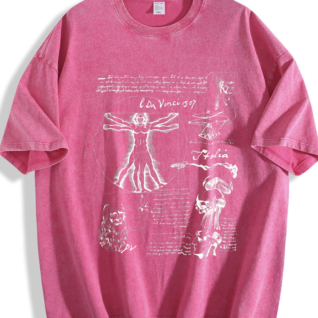 Da Vinci Vitruvian Man Vintage Washed T-Shirt product image 7