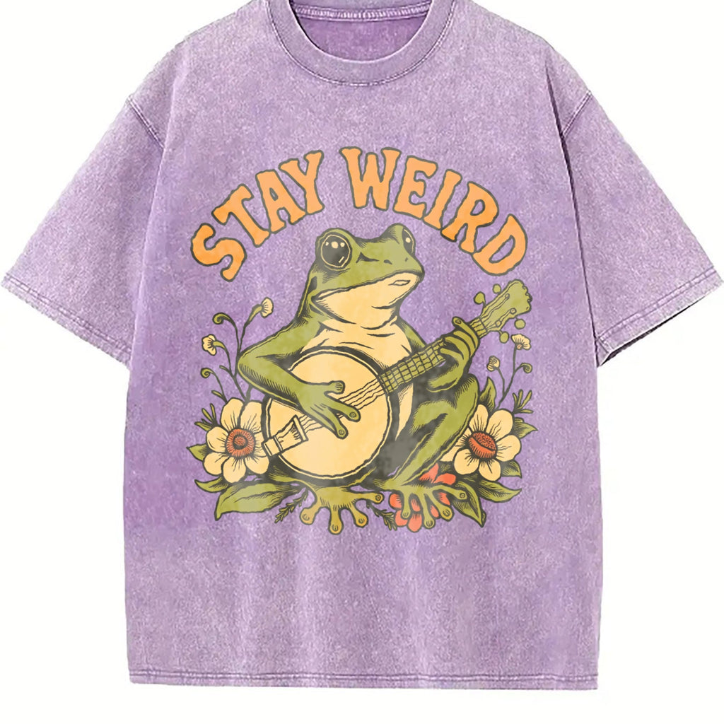 Stay Weird Frog Vintage Washed T-Shirt product image 6