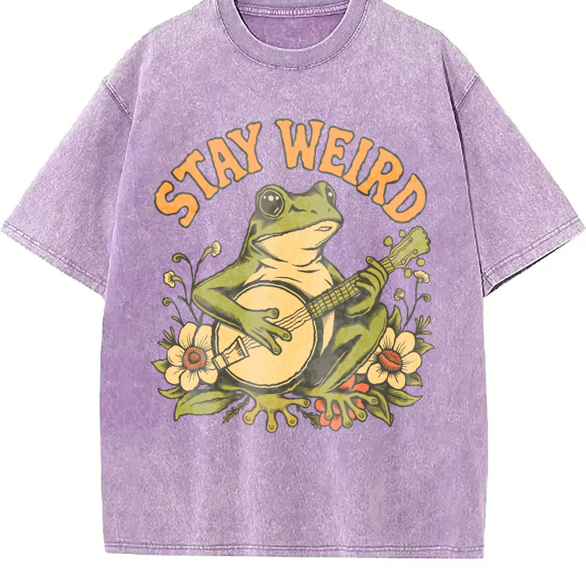 Stay Weird Frog Vintage Washed T-Shirt product image 6