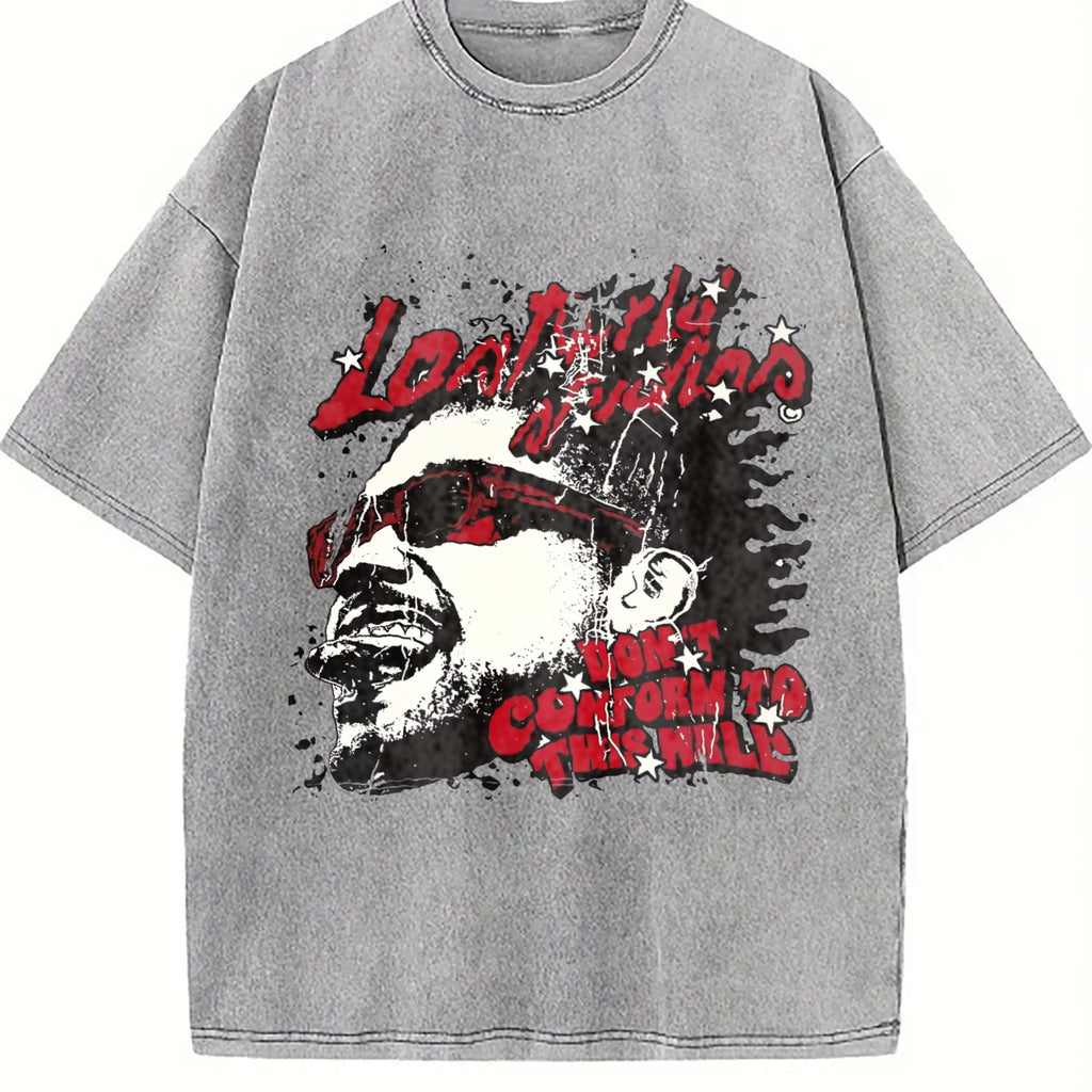 Grunge Hip Hop Man Portrait Muscle Vintage Washed T-Shirt product image 5