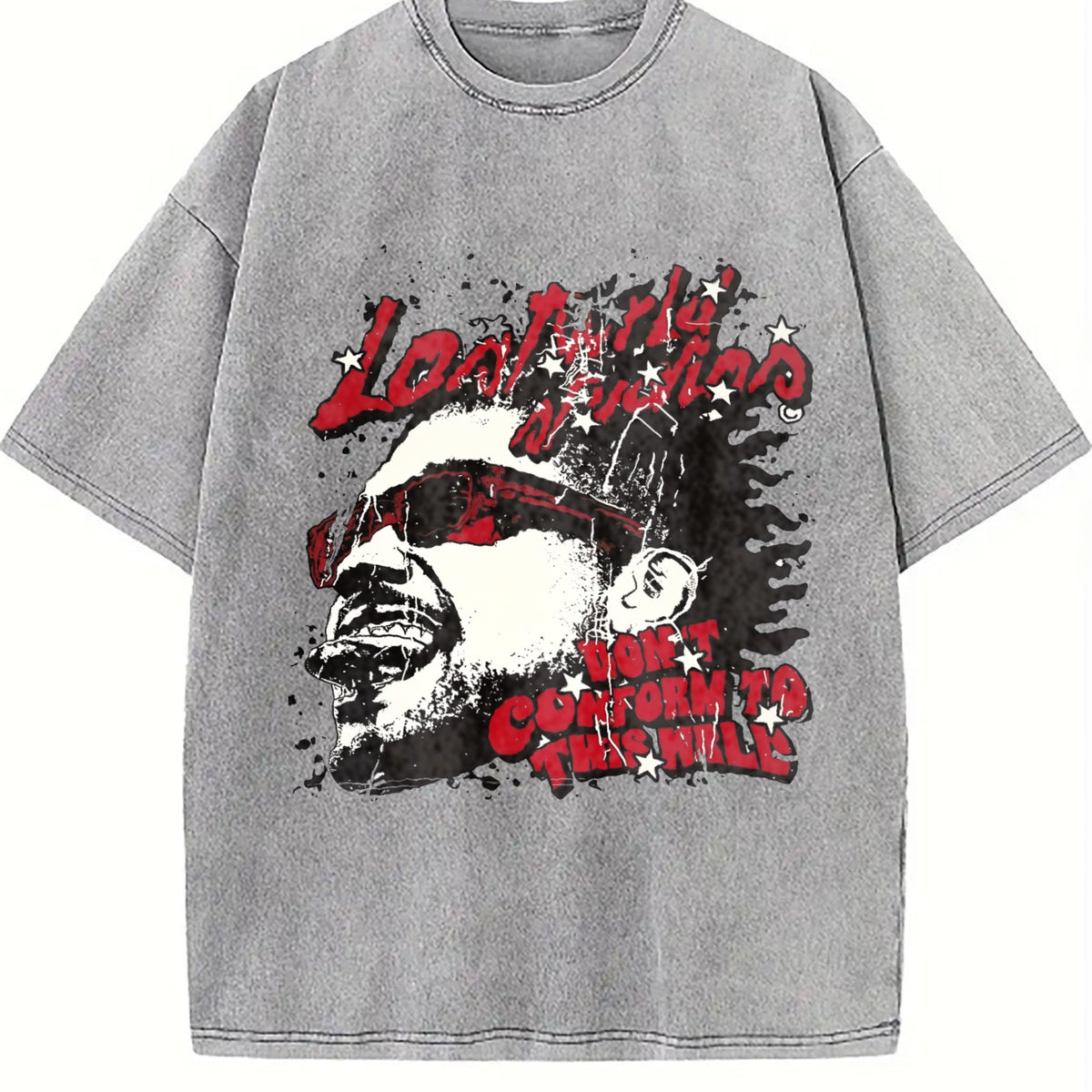 Grunge Hip Hop Man Portrait Muscle Vintage Washed T-Shirt product image 5