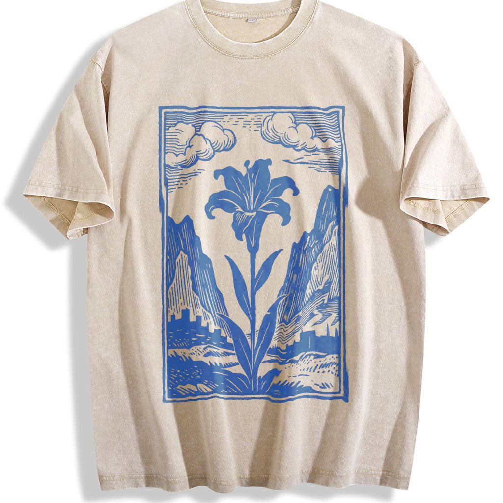 Lily Flower Vintage Washed T-Shirt product image 1