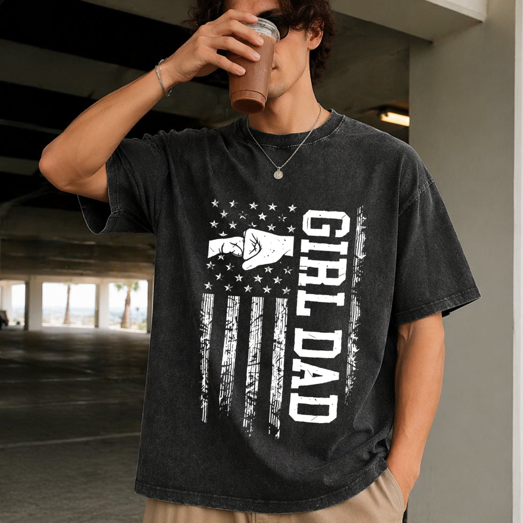 Girl Dad Vintage Washed T-Shirt product image 9