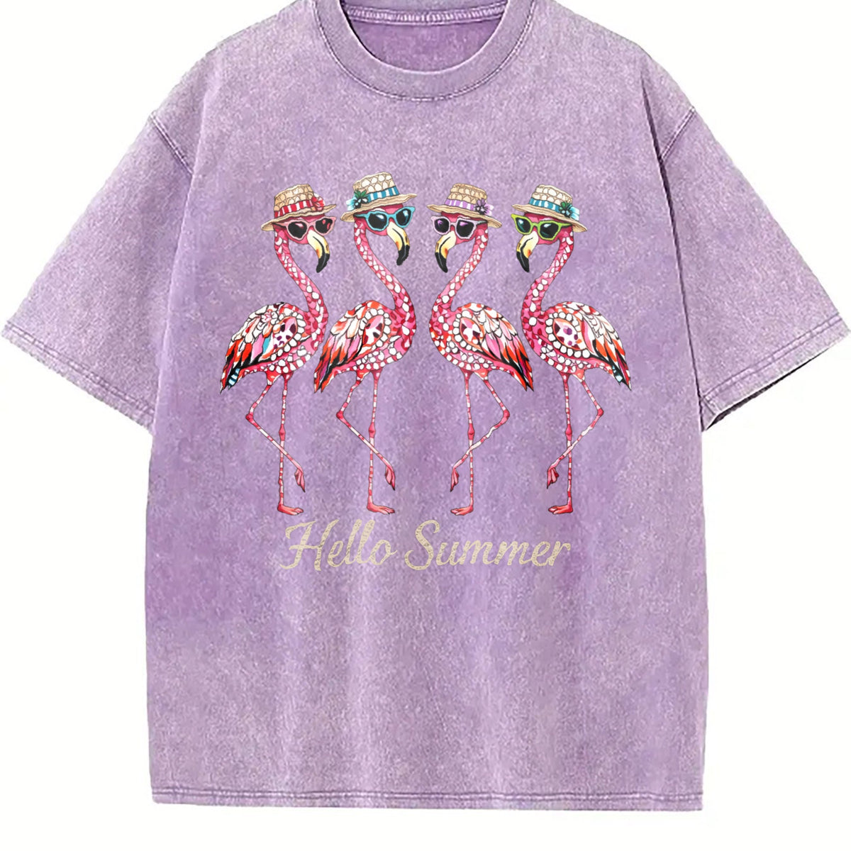 Flamingo Summer Vintage Washed T-Shirt product image 6