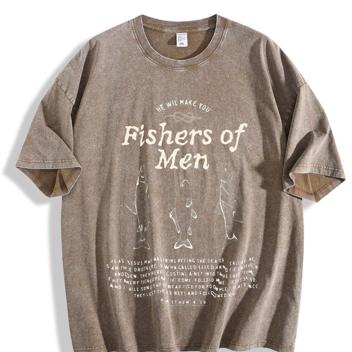 Fishers Of - Matthew 4:19 Jesus Vintage Washed T-Shirt product image 3