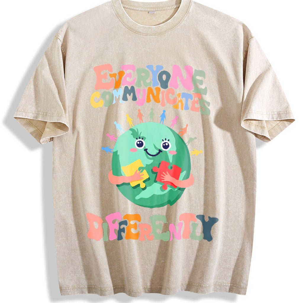 Everyone Communicates Differently Vintage Washed T-Shirt product image 1