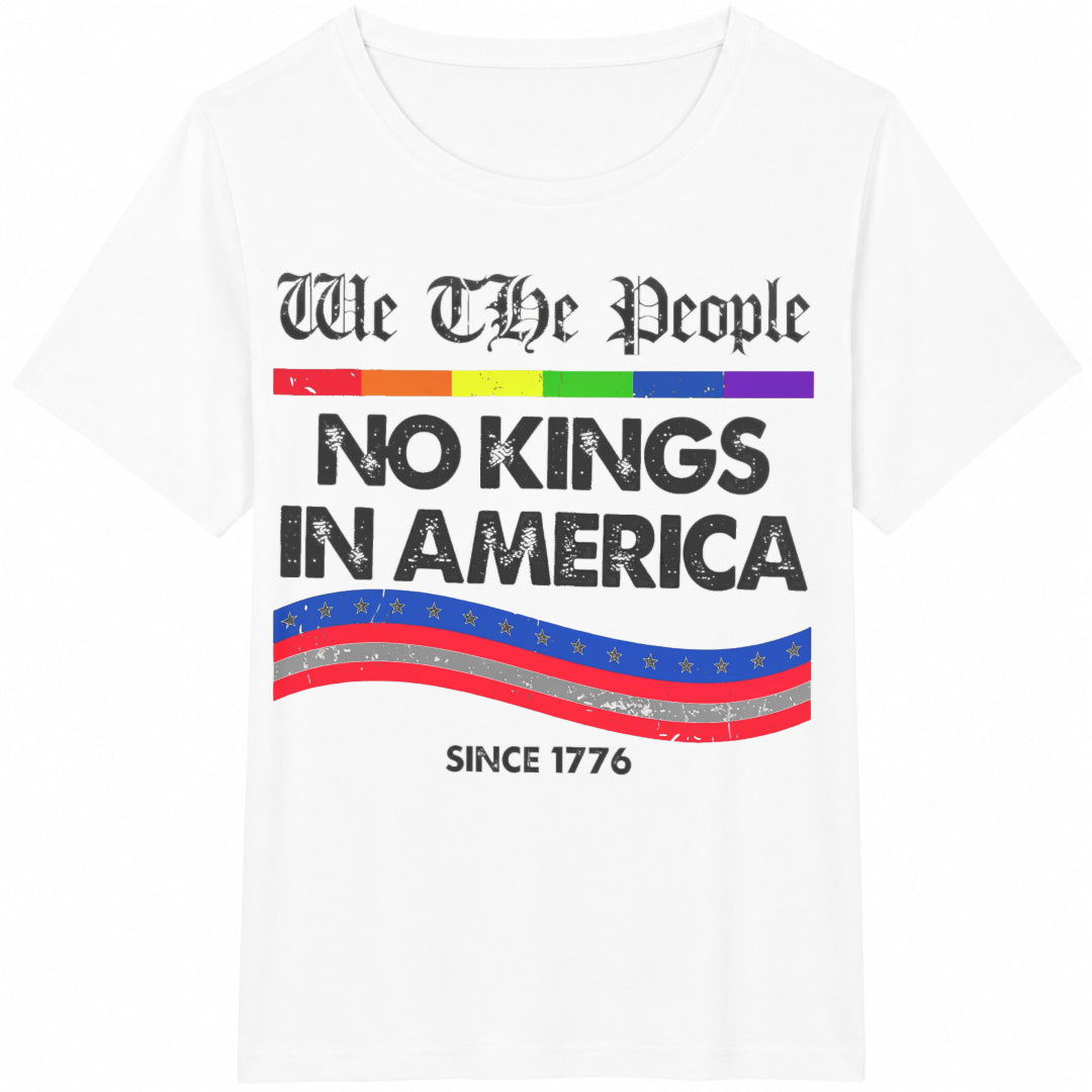 No Kings In America Anti Trump Cotton T-Shirt product image 2