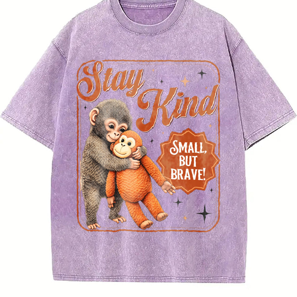 Stay Kind Small but Brave Sloth Vintage Washed T-Shirt product image 6