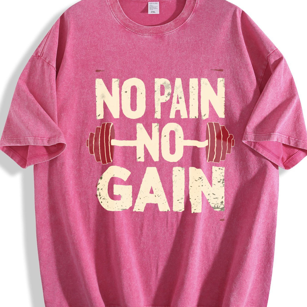 No Pain No Gain Motivational Vintage Washed T-Shirt product image 7