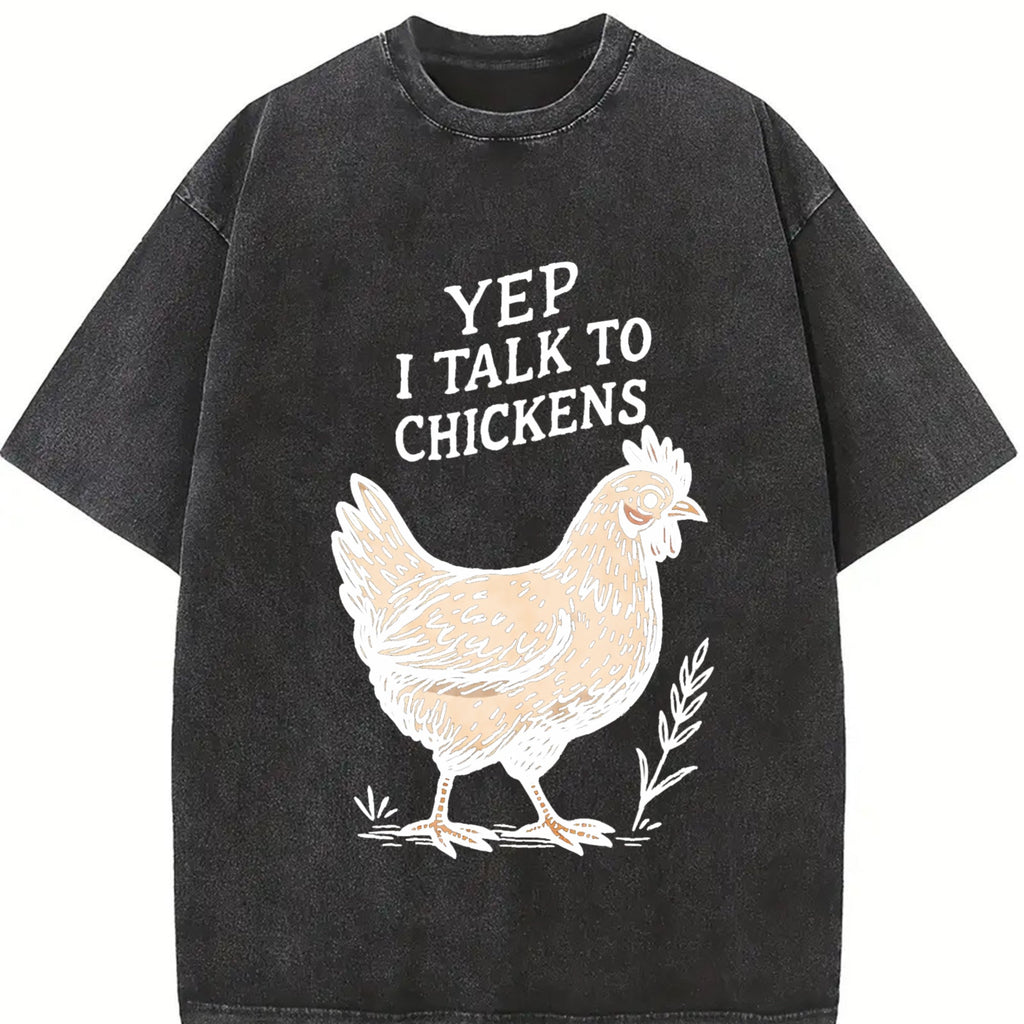 Yep I Talk To Chickens Vintage Washed T-Shirt product image 2