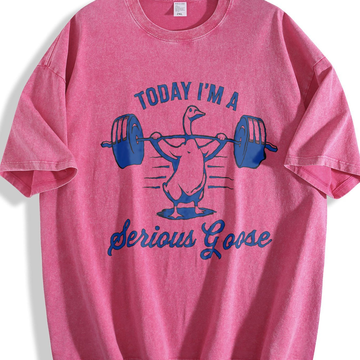 Serious Goose Lifting Weights Vintage Washed T-Shirt product image 7