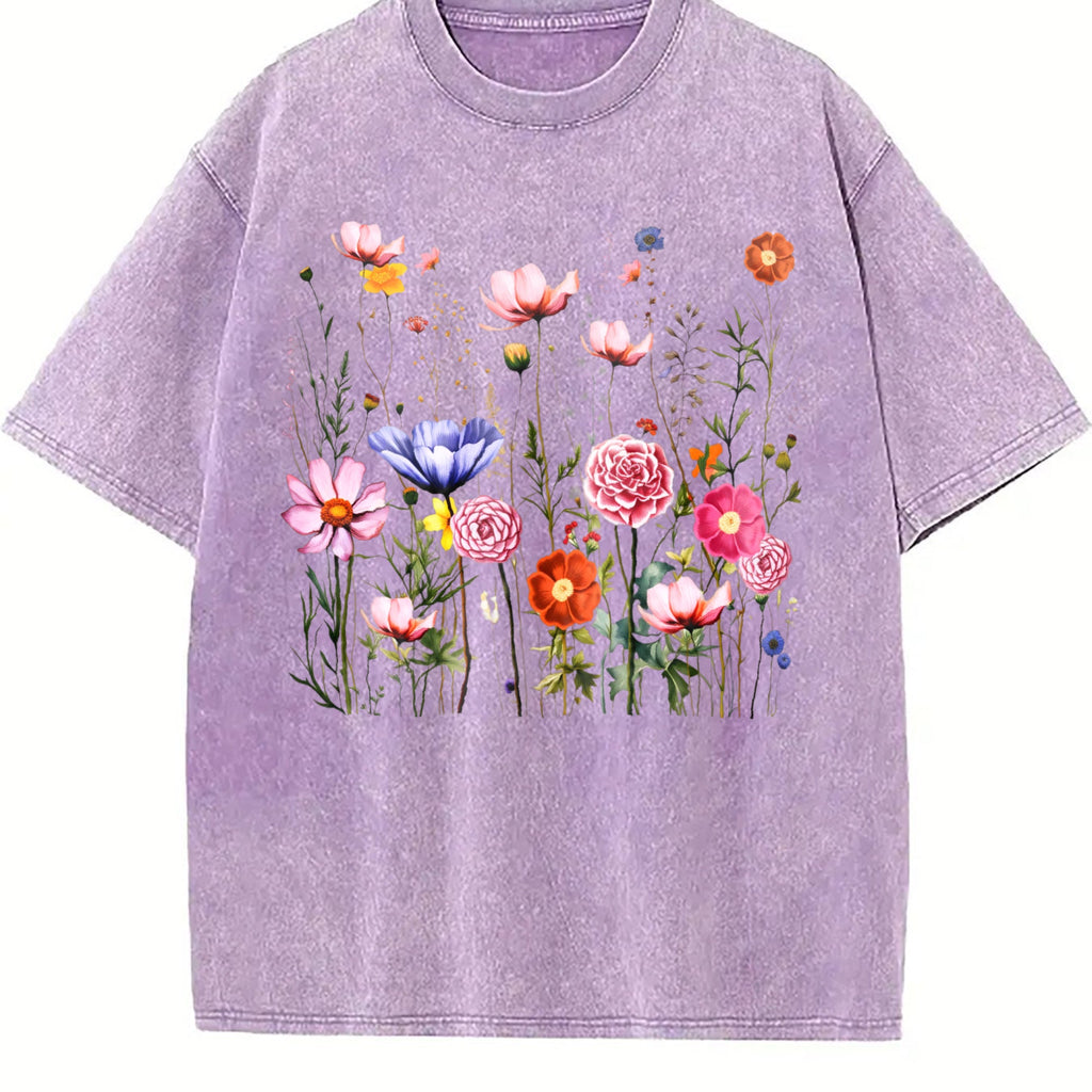 Subtle Floral Anti Trump Vintage Washed T-Shirt product image 6