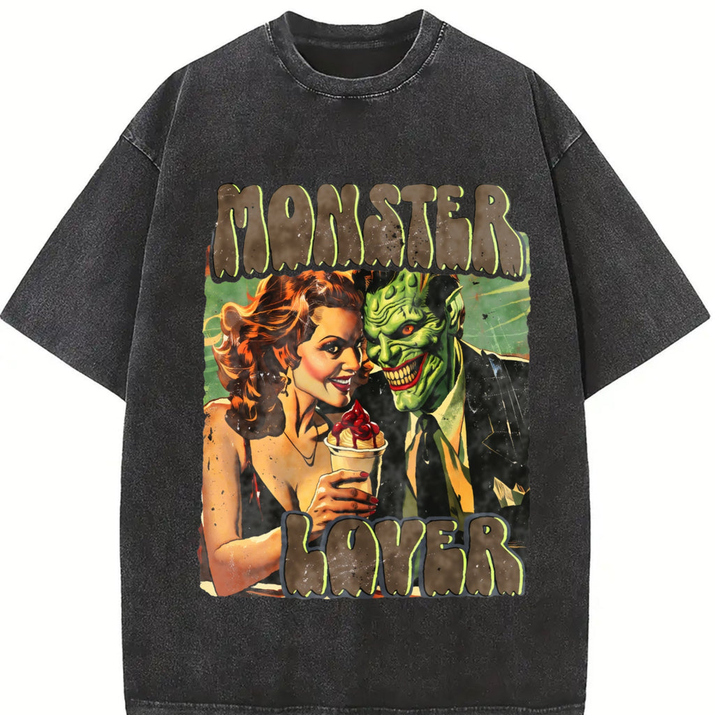 Funny Monster Lover 90s Vintage Washed T-Shirt product image 2