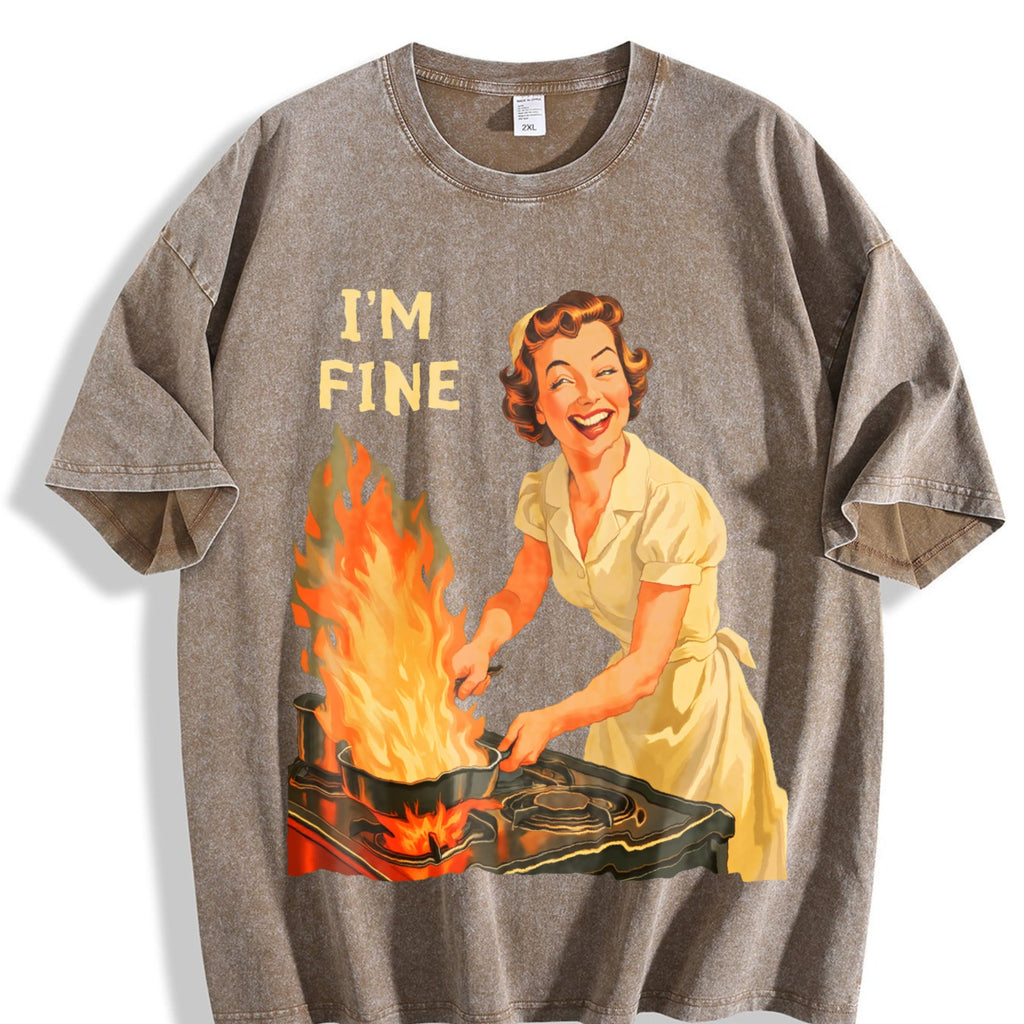 I'm Fine - Funny Housewife - Sarcastic For USA Vintage product image 3