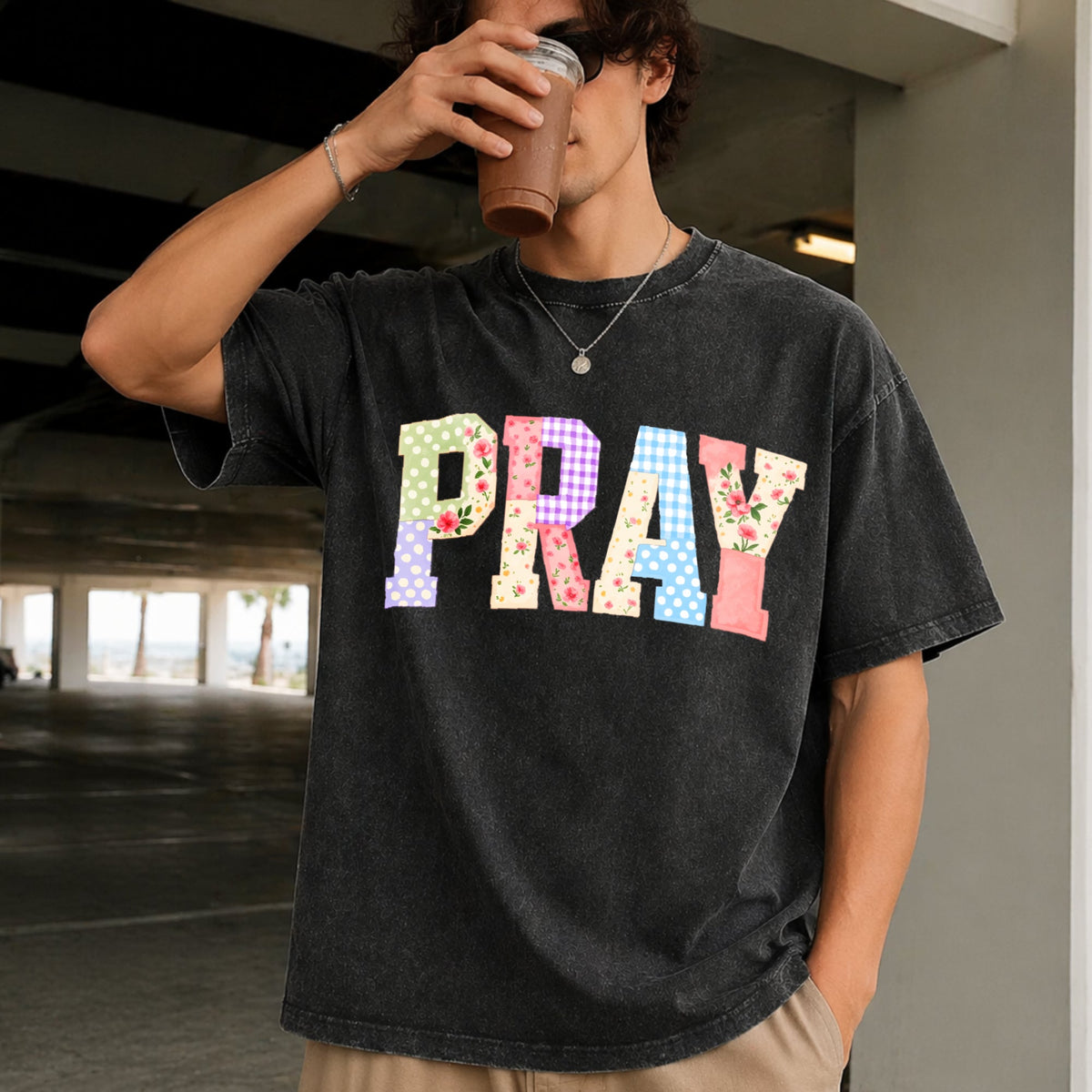 Pray Christian Vintage Washed T-Shirt product image 9