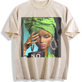 Sassy Doll with Green Head Wrap and No Mug Vintage Washed T-Shirt