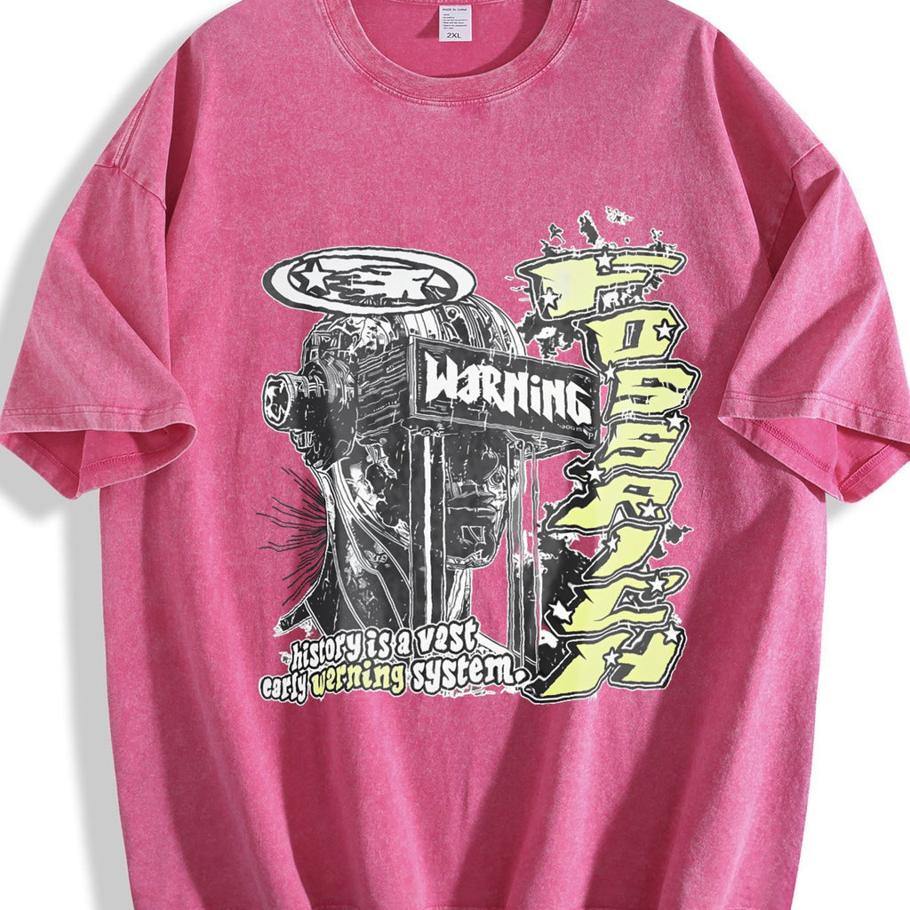 Warning Cybernetic Head Vintage Washed T-Shirt product image 7