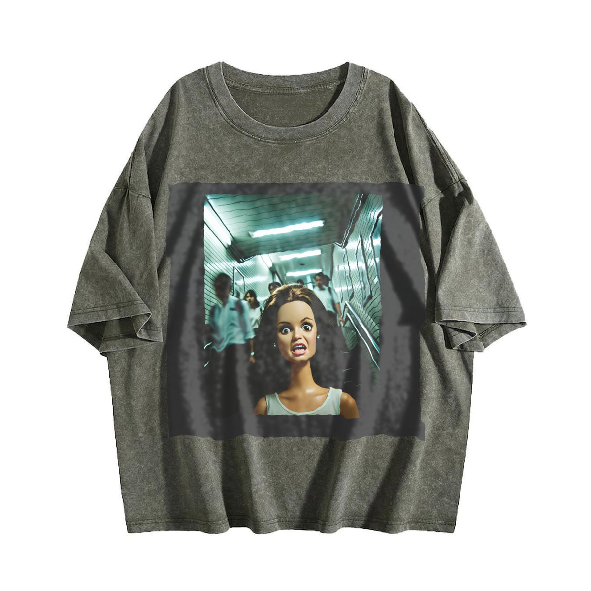 Funny Doll on the Subway Vintage Washed T-Shirt product image 4
