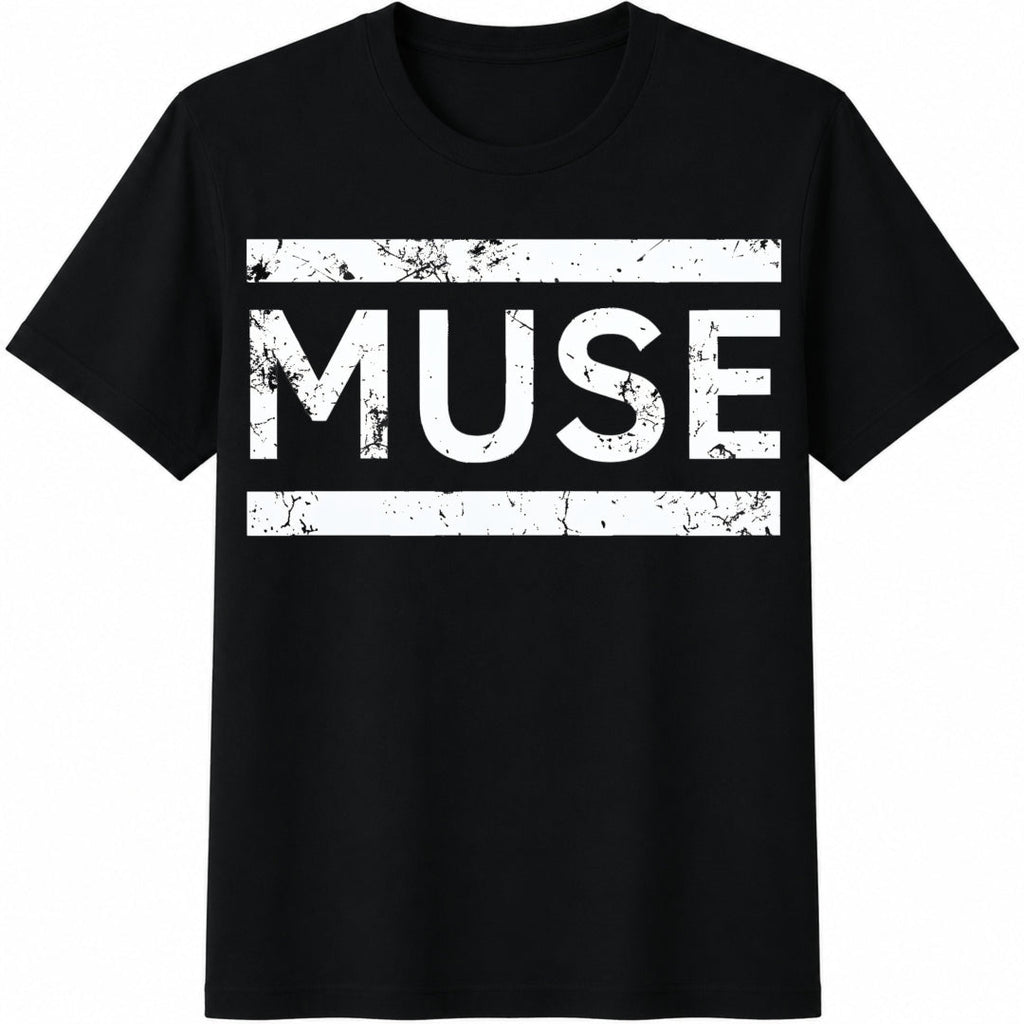 Muse Rock Band - White Lettering & Music Cotton T-Shirt product image 1