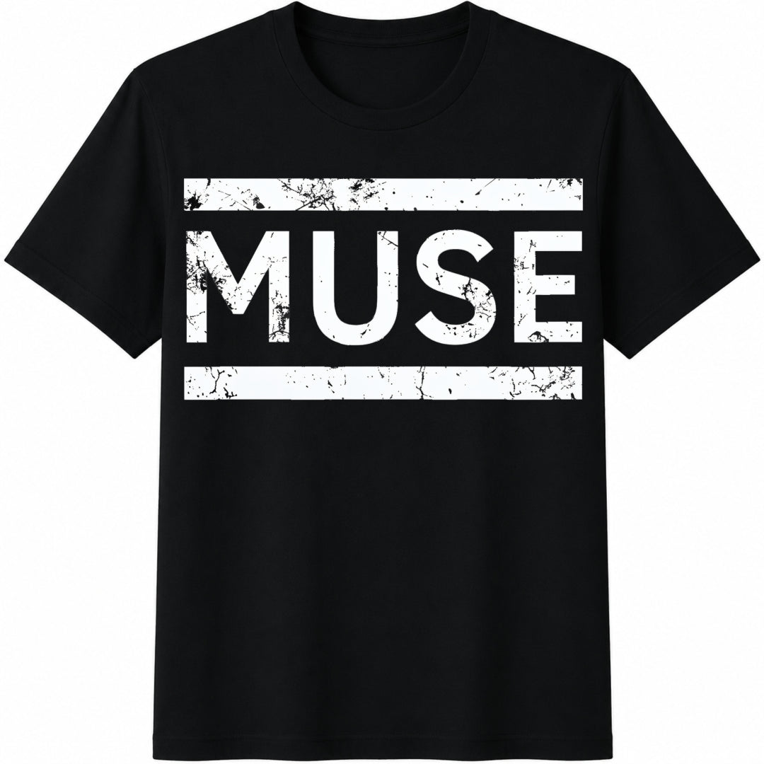 Muse Rock Band - White Lettering & Music Cotton T-Shirt product image 1