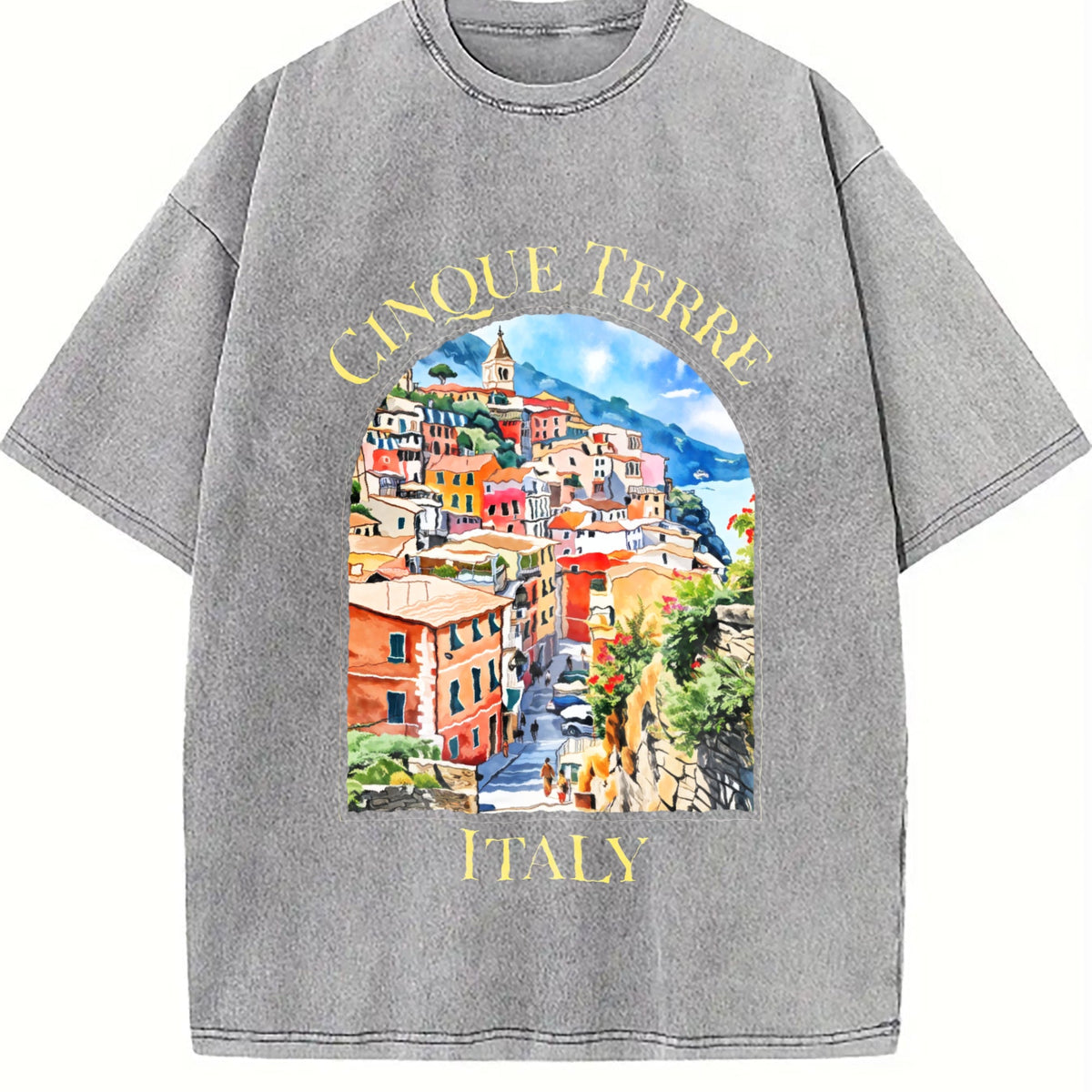 Cinque Terre Italy Vintage Washed T-Shirt product image 5